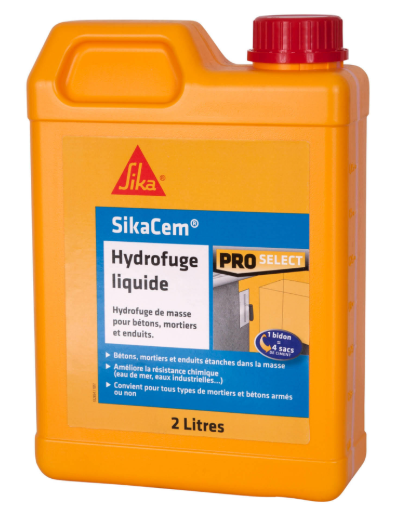 Hydrofuge pour mortier SIKA 2 l blanc