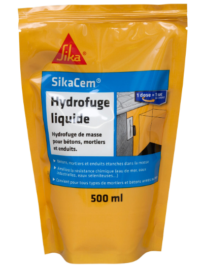Hydrofuge pour mortier SIKA Sikacim 0.5 l blanc