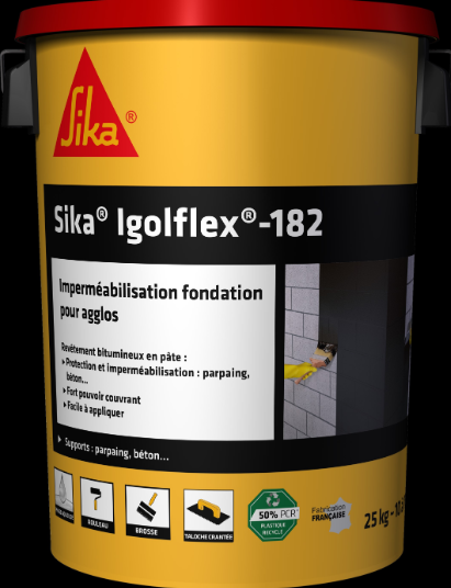 Enduit bitumeux fond IGOLFLEX 182 SIKA 25Kg