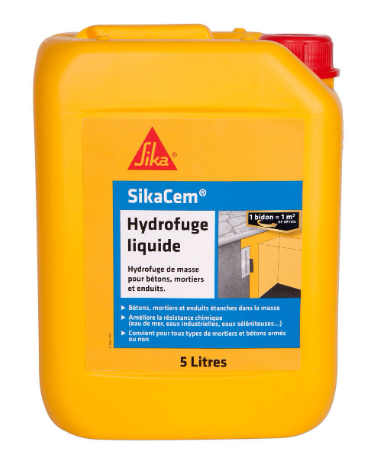 Hydrofuge pour mortier SIKA 5 l blanc