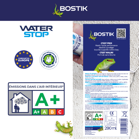 Membrane d'étanchéité Waterstop blanc BOSTIK 290ML