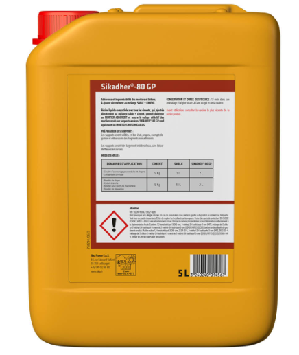 Résine d'adhérence pour mortier prête à l'emploi SIKA Sikadher 5 l blanc