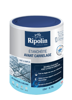 Revêtement d'étanchéité avant carrelage Dip etanch, RIPOLIN blanc 0.75 l