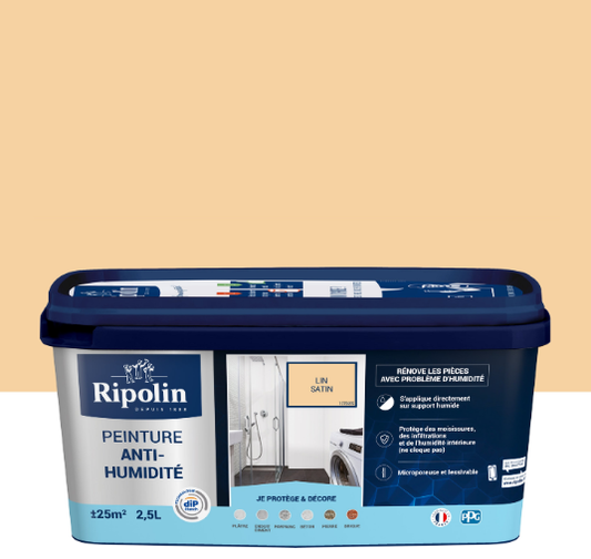 Peinture anti-humidité lin satin RIPOLIN Dip etanch 2.5l