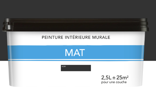 Peinture mur noir mat 2.5L