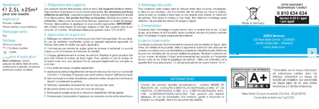 Peinture mur noir mat 2.5L