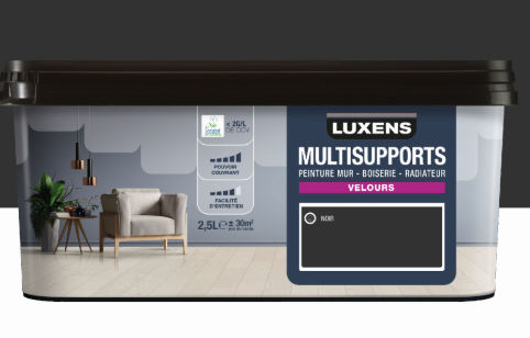 Peinture mur, boiserie, radiateur noir velours LUXENS , 2.5L