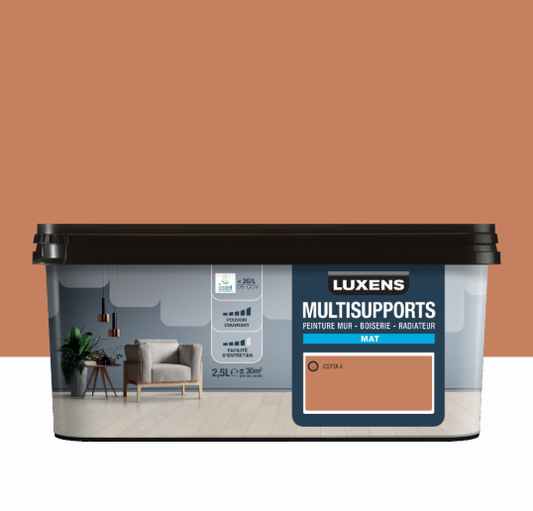 Peinture mur, boiserie, radiateur cotta 4 mat LUXENS , 2.5L