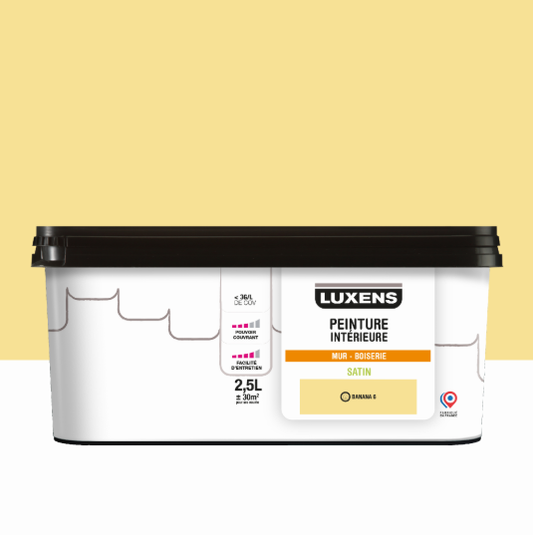 Peinture mur, boiserie banana 6 satin LUXENS Intérieure 2.5L
