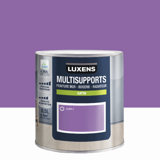 Peinture mur, boiserie, radiateur elixir 4 satin LUXENS , 0.5L