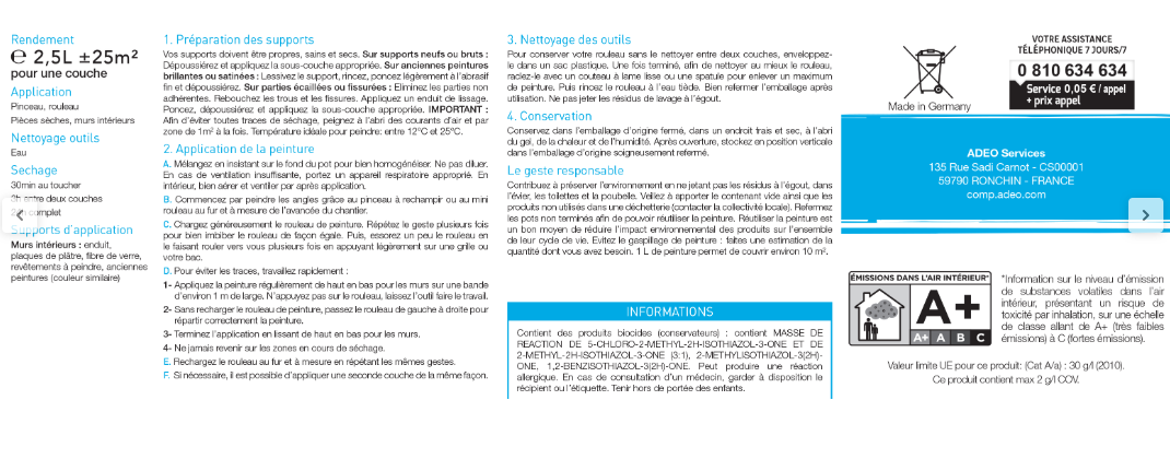 Peinture mur gris perle mat 2.5L