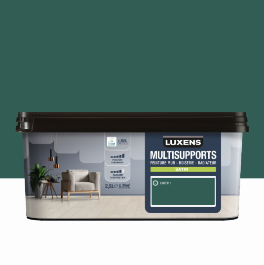 Peinture mur, boiserie, radiateur exotic 1 satin LUXENS , 2.5L