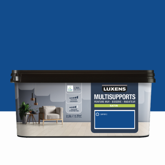 Peinture mur, boiserie, radiateur saphir 2 satin LUXENS , 2.5L