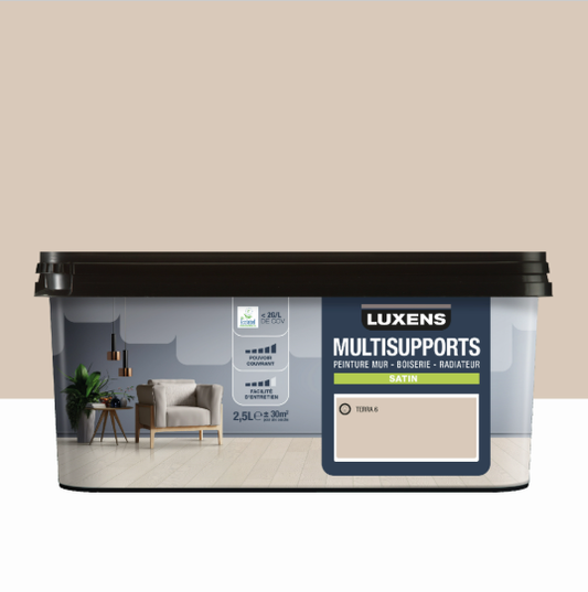 Peinture mur, boiserie, radiateur terra 6 satin LUXENS , 2.5L