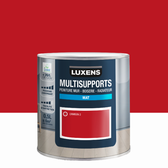 Peinture mur, boiserie, radiateur crimson 2 mat LUXENS , 0.5L