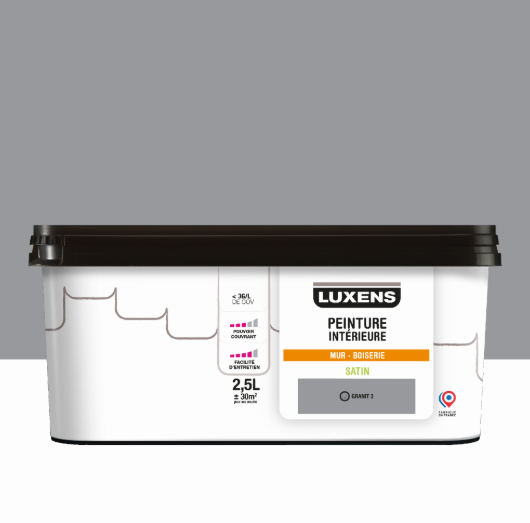 Peinture mur, boiserie granit 3 satin LUXENS Intérieure 2.5L