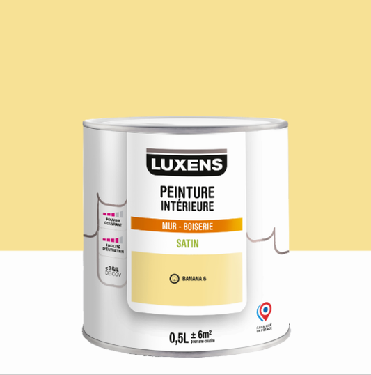 Peinture mur, boiserie banana 6 satin LUXENS Intérieure 0.5L