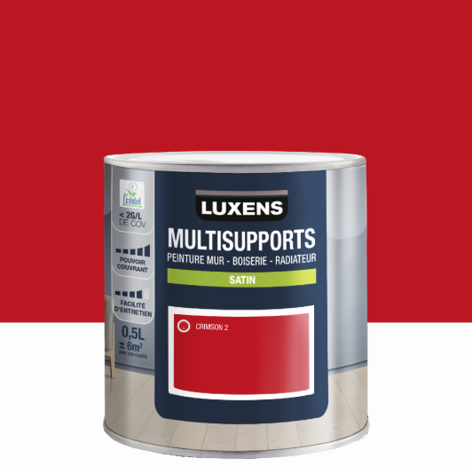 Peinture mur, boiserie, radiateur crimson 2 satin LUXENS , 0.5L