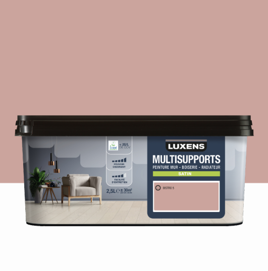 Peinture mur, boiserie, radiateur bistro 5 satin LUXENS , 2.5L