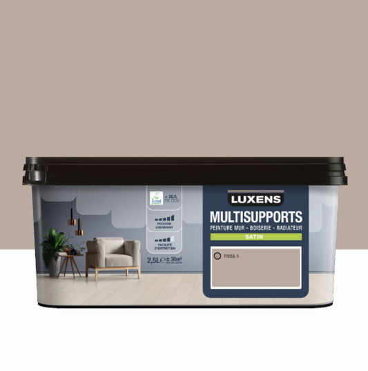 Peinture mur, boiserie, radiateur fossil 5 satin LUXENS , 2.5L