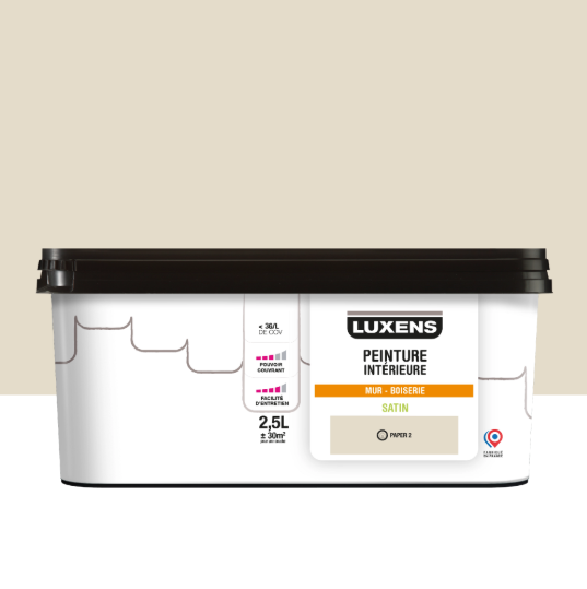 Peinture mur, boiserie paper 2 satin LUXENS Intérieure 2.5L