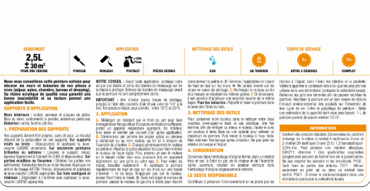 Peinture mur, boiserie paper 2 satin LUXENS Intérieure 2.5L