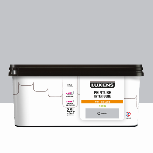 Peinture mur, boiserie granit 5 satin LUXENS Intérieure 2.5L