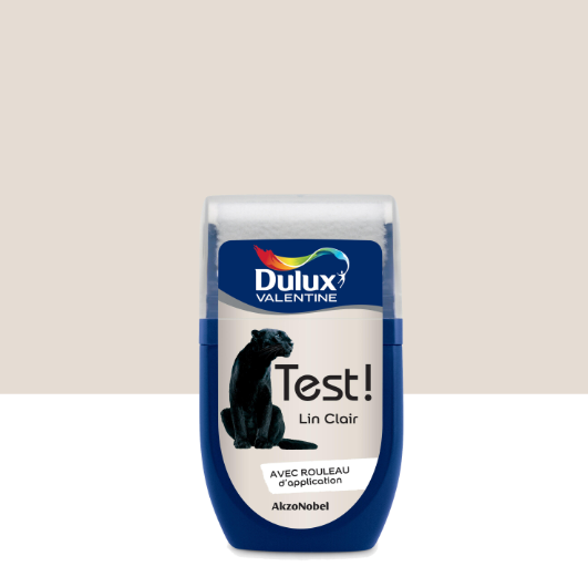 Peinture mur, boiserie lin clair satin DULUX VALENTINE Crème de couleur 0.03L