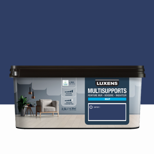 Peinture mur, boiserie, radiateur saphir 1 mat LUXENS , 2.5L