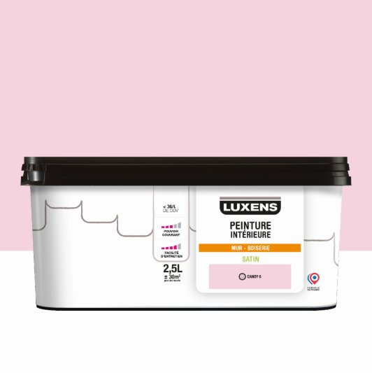 Peinture mur, boiserie candy 6 satin LUXENS Intérieure 2.5L
