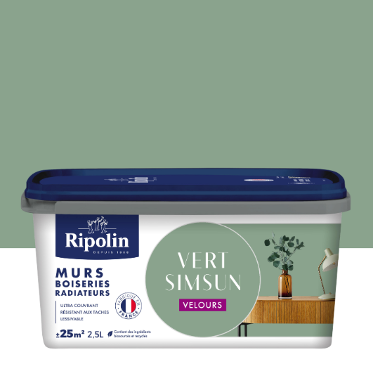 Peinture mur vert simsun velours RIPOLIN Intérieur 2.5L