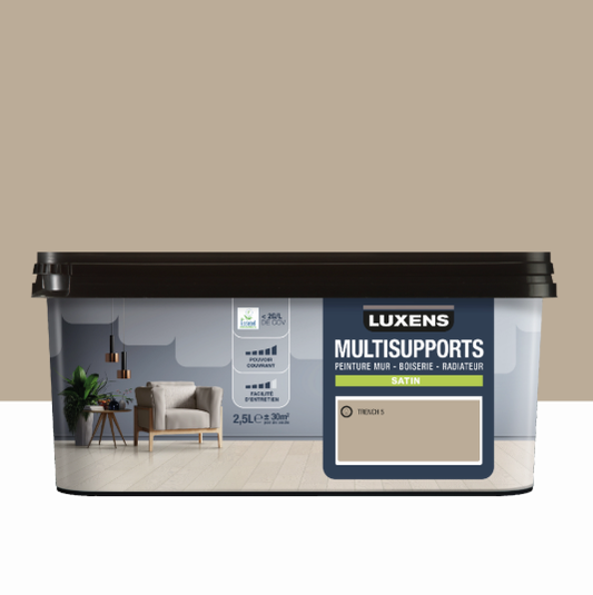 Peinture mur, boiserie, radiateur trench 5 satin LUXENS , 2.5L