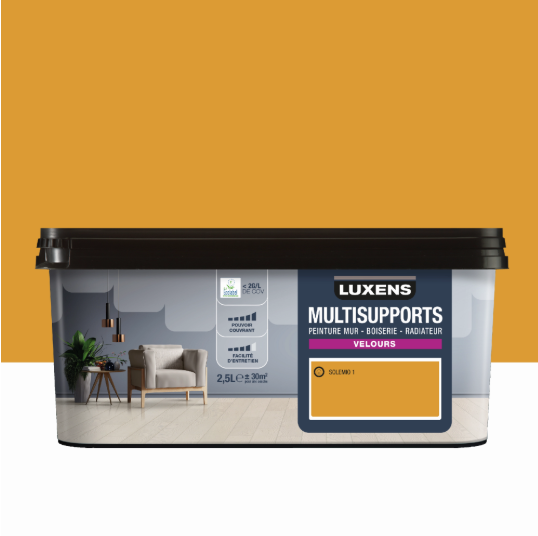 Peinture mur, boiserie, radiateur solemio 1 velours LUXENS , 2.5L