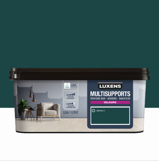 Peinture mur, boiserie, radiateur emerald 0 velours LUXENS , 2.5L