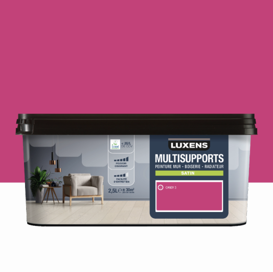 Peinture mur, boiserie, radiateur candy 3 satin LUXENS , 2.5L