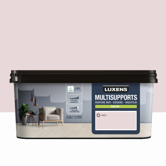 Peinture mur, boiserie, radiateur kiss 6 satin LUXENS , 2.5L