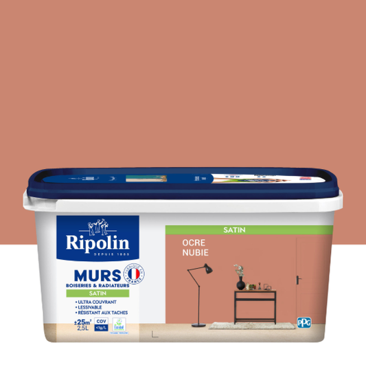Peinture mur, boiserie, radiateur ocre nubie satiné RIPOLIN Intérieur 2.5l