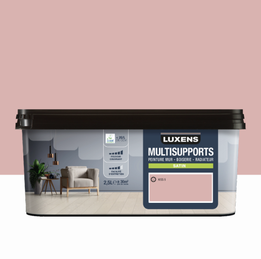 Peinture mur, boiserie, radiateur kiss 5 satin LUXENS , 2.5L