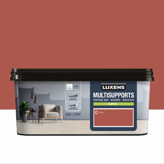 Peinture mur, boiserie, radiateur chili 1 satin LUXENS , 2.5L