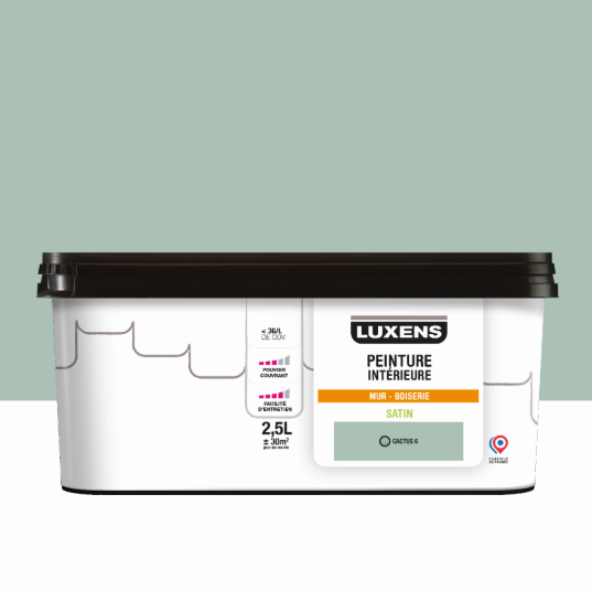 Peinture mur, boiserie cactus 6 satin LUXENS Intérieure 2.5L