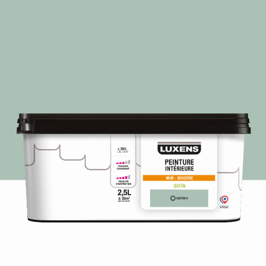 Peinture mur, boiserie cactus 6 satin LUXENS Intérieure 2.5L