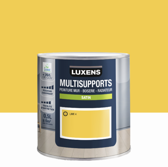 Peinture mur, boiserie, radiateur lime 4 satin LUXENS , 0.5L