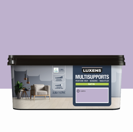 Peinture mur, boiserie, radiateur elixir 6 satin LUXENS , 2.5L