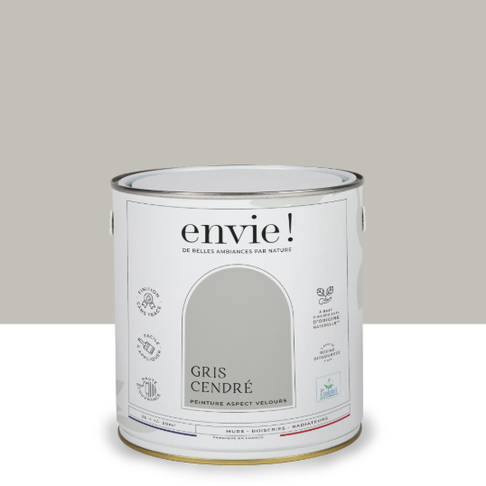 Peinture mur, boiserie, radiateur gris cendre velours ENVIE Biosourcée 2L