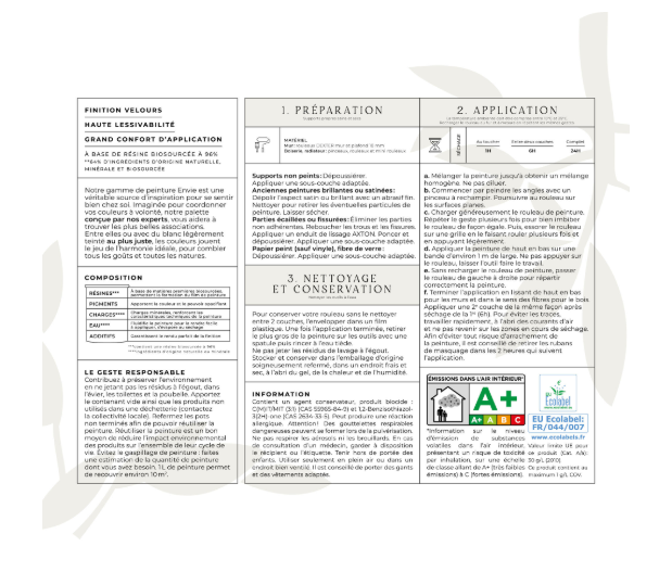 Peinture mur, boiserie, radiateur gris cendre velours ENVIE Biosourcée 2L