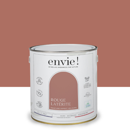 Peinture mur, boiserie, radiateur rouge laterite velours ENVIE Biosourcée 2L