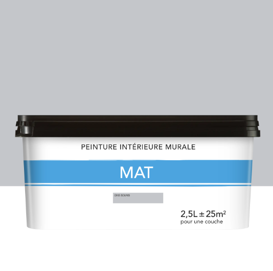 Peinture mur gris souris mat 2.5L