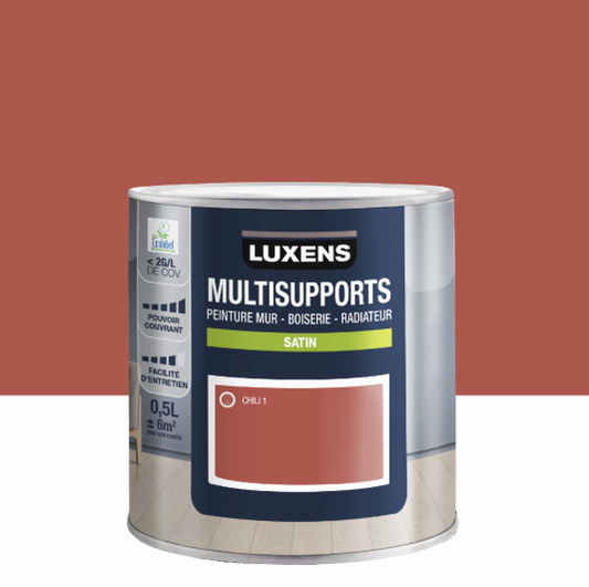 Peinture mur, boiserie, radiateur chili 1 satin LUXENS , 0.5L