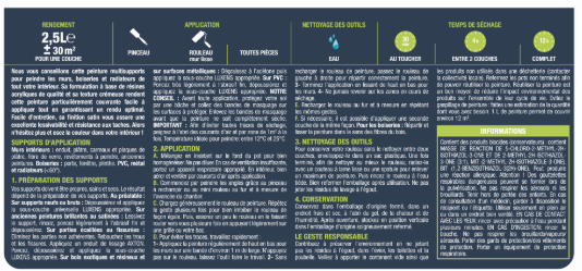 Peinture mur, boiserie, radiateur paper 2 satin LUXENS , 2.5L