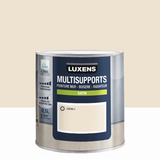 Peinture mur, boiserie, radiateur cream 2 satin LUXENS , 0.5L